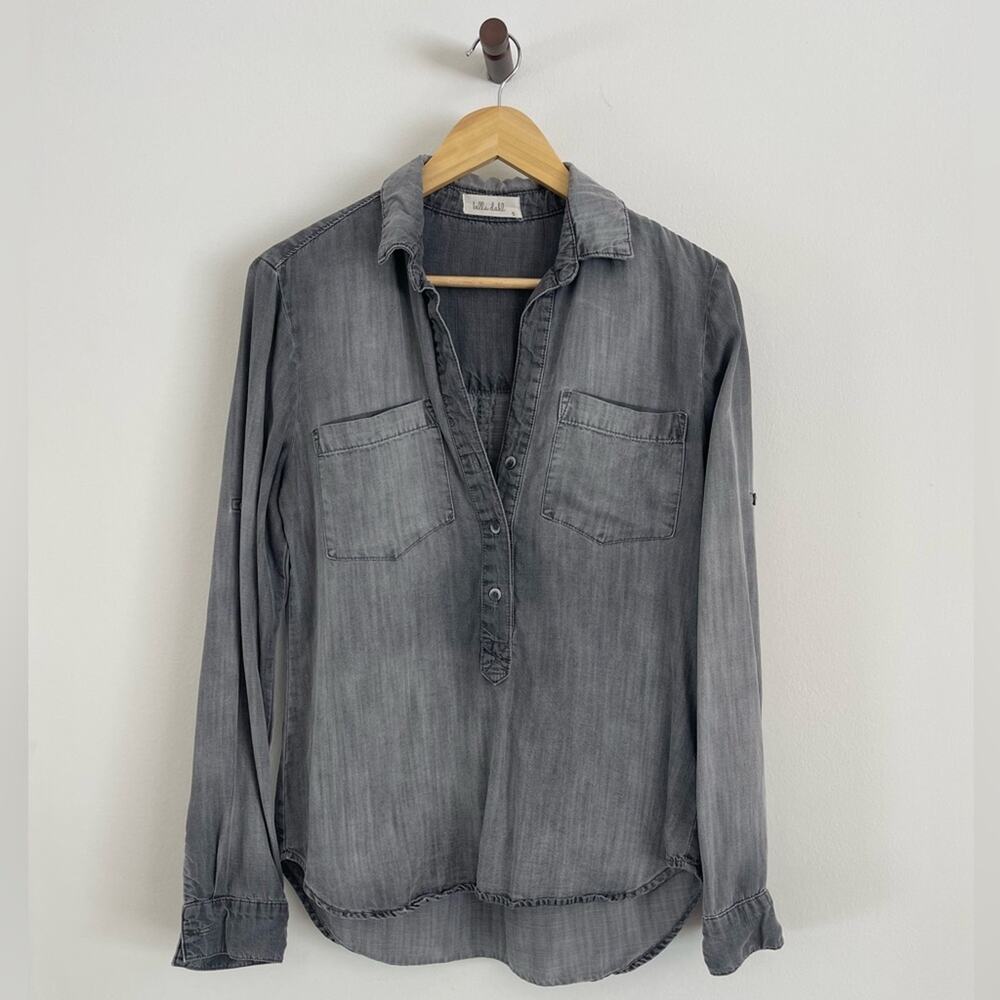 Bella Dahl - Tencel Super Soft Washed Out Gray Long Sleeve Button-Up Shirt
